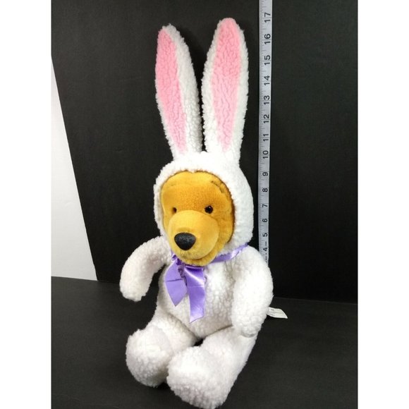 19” DISNEY Winnie The POOH PLUSH White EASTER BUNNY Costume PINK EARS - Picture 10 of 12